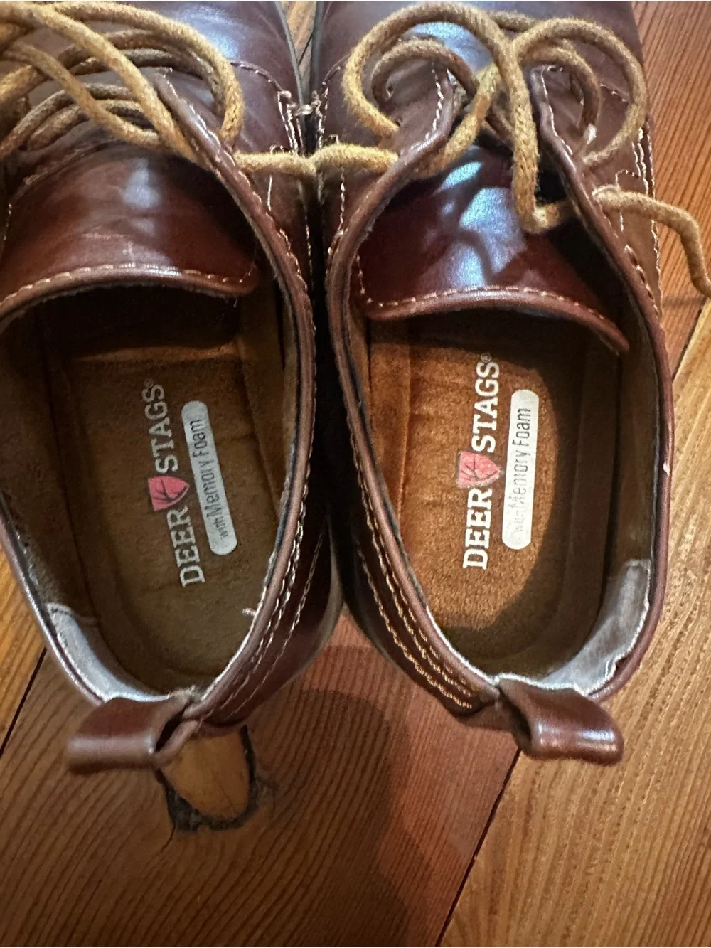 Deer Stags Boys Brown Leather Lace-Up Shoes